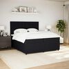 vidaXL Pat box spring cu saltea, negru, 200x200 cm, catifea