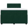 vidaXL Pat box spring cu saltea, verde &icirc;nchis, 120x190 cm, catifea