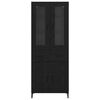 vidaXL Bufet Pe perete Stejar Negru 69,5 x 34 x 180 cm Lemn compozit