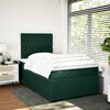 vidaXL Pat box spring cu saltea, verde &icirc;nchis, 120x200 cm, catifea