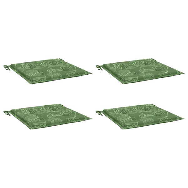 vidaXL Perne de scaun, model frunze, 4 buc., 40x40x4 cm, textil