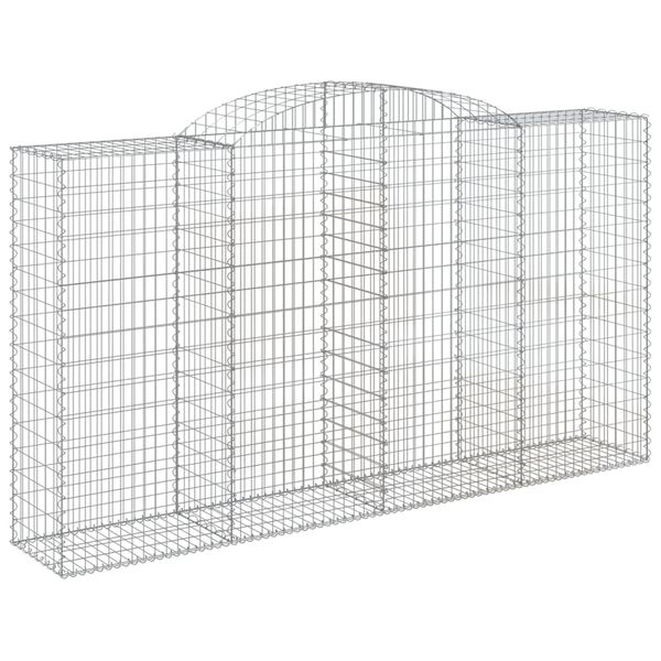 vidaXL Coșuri gabion arcuite 10 buc, 300x50x160/180cm, fier galvanizat