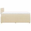 vidaXL Pat box spring cu saltea, crem, 120x200 cm, textil
