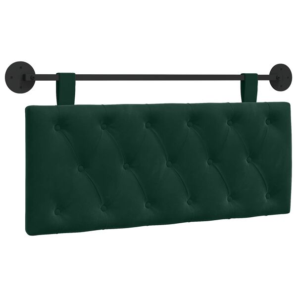 vidaXL Cap de pat suspendat Verde &icirc;nchis 110 x 55 x 7 cm Catifea