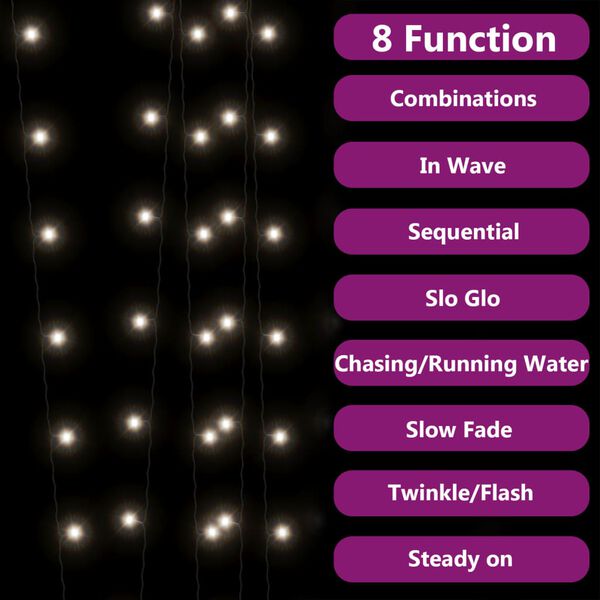 vidaXL Lumini solare feerice 2 buc.x200 LED alb rece interior/exterior