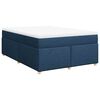 vidaXL Pat box spring cu saltea, albastru, 140x200 cm, textil