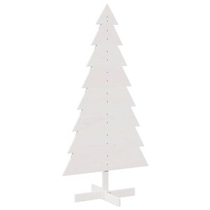 vidaXL Brad de Crăciun decorativ, alb, 150 cm, lemn de pin masiv