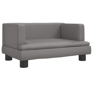 vidaXL Pat de c&acirc;ini, gri, 60x40x30 cm, piele ecologică