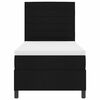 vidaXL Pat cu arcuri cu saltea cu headboard Negru 80 x 200 cm țesătură