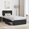 vidaXL Cadru de pat cu headboard Negru 75 x 190 cm Lemn compozit