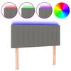 vidaXL Tăblie de pat cu LED, gri &icirc;nchis, 100x5x78/88 cm, textil