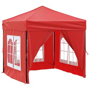 vidaXL Cort pliabil pentru petrecere, pereți laterali, roșu, 2x2 m