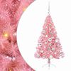vidaXL Pom de Crăciun artificial pre-iluminat Roz 120 cm PVC