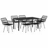vidaXL Set de masă pentru grădină 7 pcs Negru