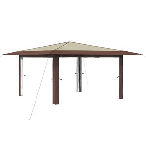 vidaXL Gazebo fără pereți laterali 4 x 4 m Crem și Marron
