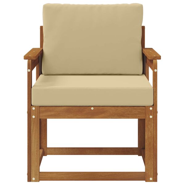 vidaXL Canapea de exterior Lemn de acacia solid și poliester natural