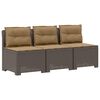 vidaXL Sofa de grădină cu 3 locuri, cu perne, aspect de rattan PP