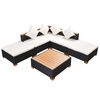 vidaXL Set mobilier de grădină cu perne, 6 piese, negru, poliratan