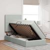 vidaXL Pat cu saltea și LED cu saltea Gri deschis 90 x 200 cm Catifea
