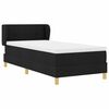 vidaXL Pat cu arcuri cu saltea cu headboard Negru 90 x 200 cm țesătură