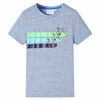 vidaXL Tricou pentru copii cu m&acirc;neci scurte, albastru melanj, 140