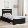 vidaXL Cadru de pat cu headboard Negru 90 x 190 cm Lemn de pin masiv