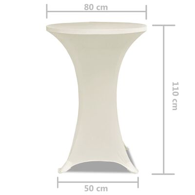 vidaXL Husă de masă cu picior Ø80 cm, 2 buc., crem, elastic