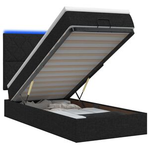vidaXL Pat Ottoman cu Saltea și LED Negru 80 x 200 cm Țesătură