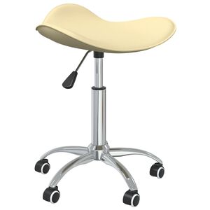 vidaXL Scaun de birou, crem, piele ecologică