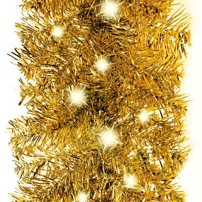 vidaXL Ghirlandă de Crăciun cu lumini LED, auriu, 10 m
