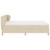 vidaXL Pat cu arcuri cu saltea cu headboard Crem 140 x 190 cm țesătură