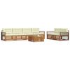 vidaXL Set de canapele de exterior cu pernă 7 pcs Natural și Crem
