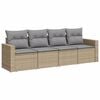 vidaXL Set canapele de grădină, 4 piese, cu perne, bej, poliratan