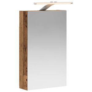 vidaXL Dulap cu oglindă pentru baie Lemn vechi 30 x 10,5 x 50 cm