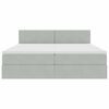vidaXL Pat cu storage cu saltea cu headboard Gri deschis 100 x 200 cm