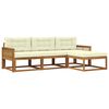 vidaXL Set de canapele de exterior cu pernă 4 pcs Natural și Crem