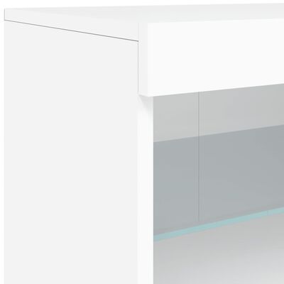 vidaXL Servantă cu lumini LED, alb, 181,5x37x67 cm