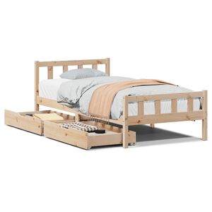 vidaXL Cadru pat fără saltea, 90x190 cm, lemn masiv de pin