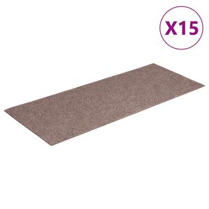 vidaXL Covorașe autoadezive pentru scări, 15 buc., 60x25 cm, maro deschis, dreptunghiulare