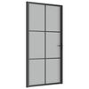 vidaXL Ușă de interior, 102,5x201,5 cm, Negru, sticlă mată și aluminiu