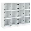 vidaXL Bibliotecă cu uși, alb, 136x37x109 cm, lemn prelucrat