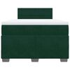 vidaXL Pat box spring cu saltea, verde &icirc;nchis, 120x200 cm, catifea
