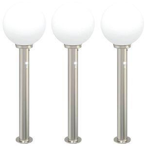 vidaXL St&acirc;lpi iluminatori cu senzor, 3 buc., 80 cm, oțel inoxidabil, IP44