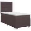 vidaXL Pat boxspring cu saltea Maro &icirc;nchis 90 x 200 cm Țesătură