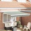 vidaXL Cortina Retractabilă Verde și alb 300 x 250 cm Stofă și Metal
