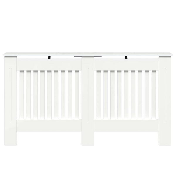 vidaXL Capac pentru radiator Alb lucios 152 x 19 x 81,5 cm