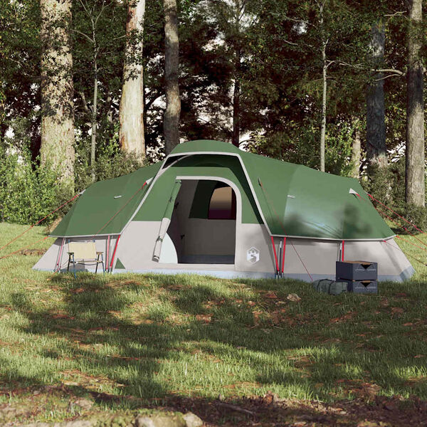 vidaXL Cort de camping cupolă pentru 1 persoană, verde, impermeabil