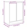 vidaXL Bufetă albă 57x34x76 cm din lemn prelucrat