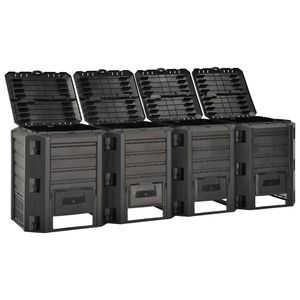 vidaXL Compostor de grădină, negru, 1600 L