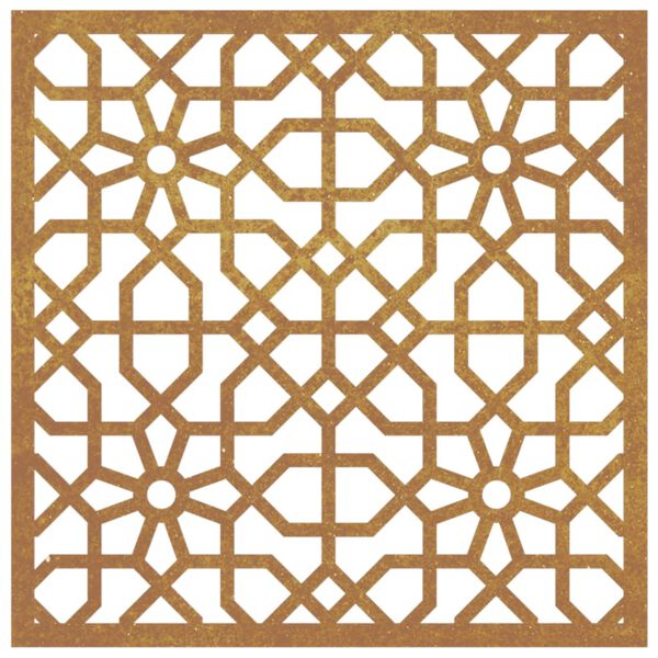 vidaXL Decor perete de grădină 55x55 cm, design maur, oțel Corten